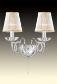 Бра E14 2*60W хром/абажур/хрусталь